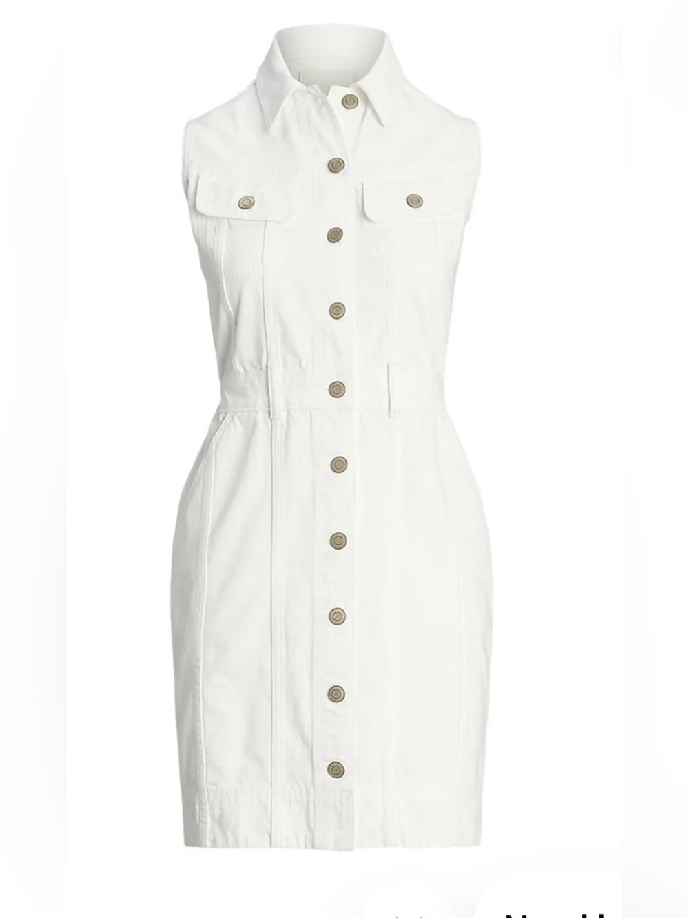 Ralph Lauren White Sleeveless Shirt Dress with Button Front